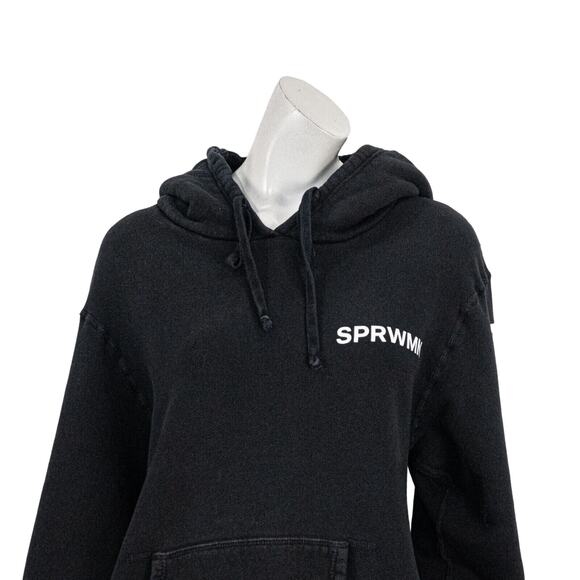 SPRWMN FUTURE FEMME Women's Terry Hoodie Sweatshirt in Black - Picture 9 of 10